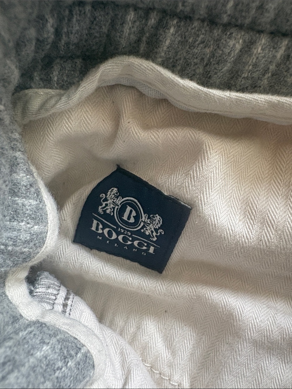 Men's Ribbed Gray Jogger Sweatpants with Drawstring - Picture 3 of 4